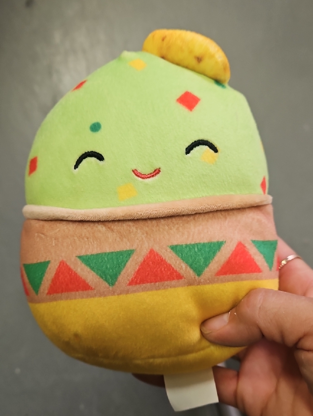 Squishmallows Green Taco Plush with Yellow & Pink Accents